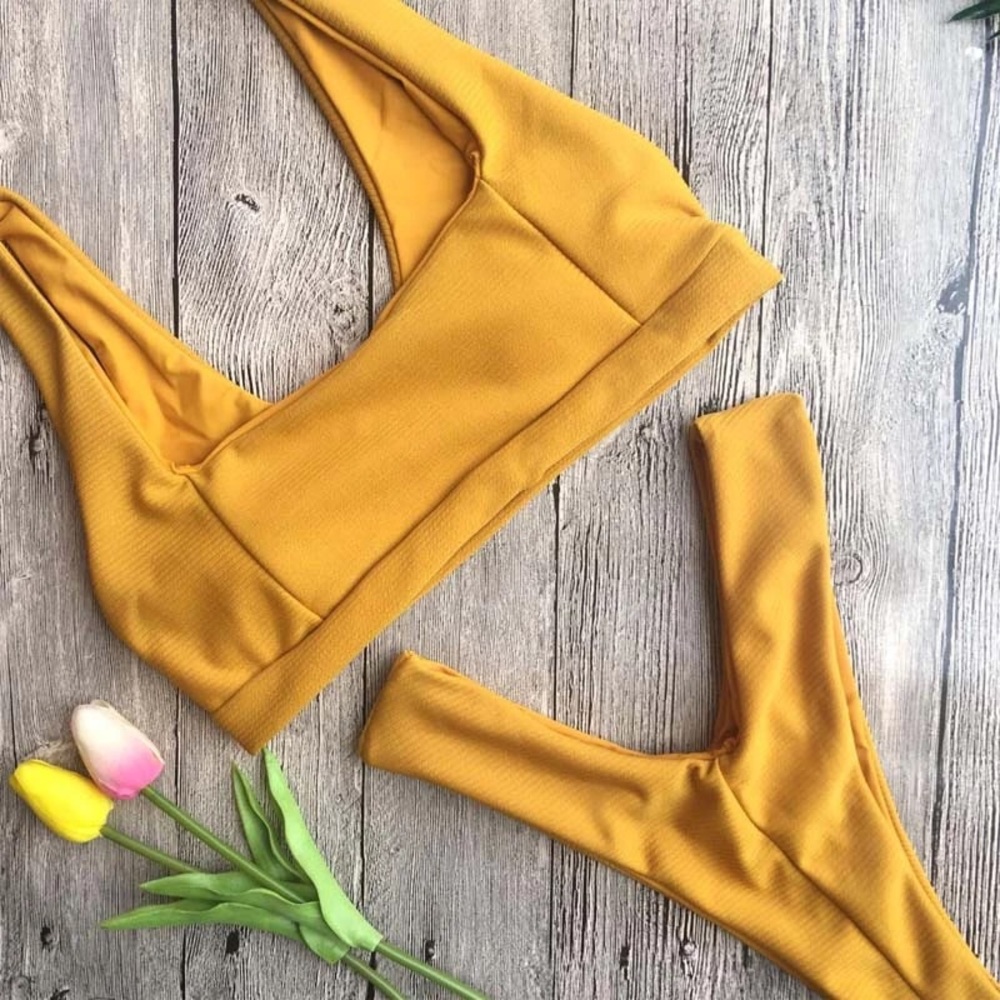 Last 1🆕Nadia Mustard Yellow Bikini Top - Picture 3 of 5
